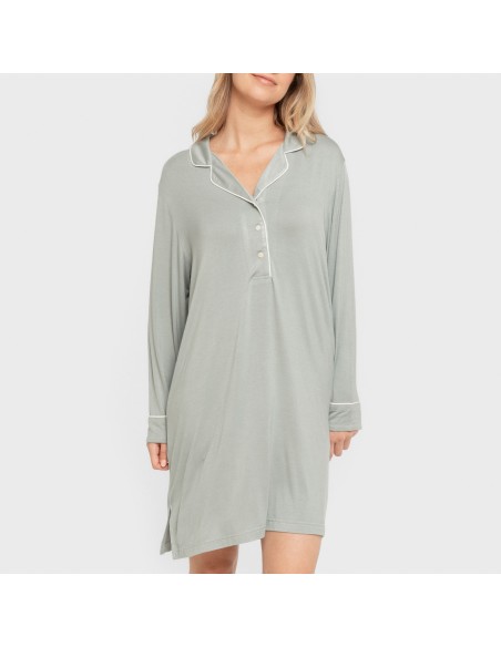 Camisón camisero viscosa punto mujer vestidos-y-blusones-mujer