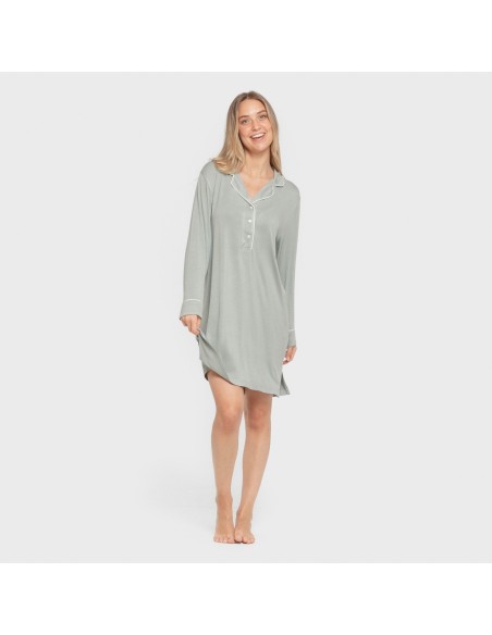 Camisón camisero viscosa punto mujer vestidos-y-blusones-mujer