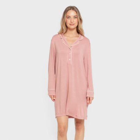 Camisón camisero viscosa punto mujer vestidos-y-blusones-mujer