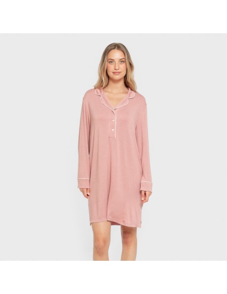 Camisón camisero viscosa punto mujer vestidos-y-blusones-mujer