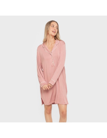 Camisón camisero viscosa punto mujer vestidos-y-blusones-mujer