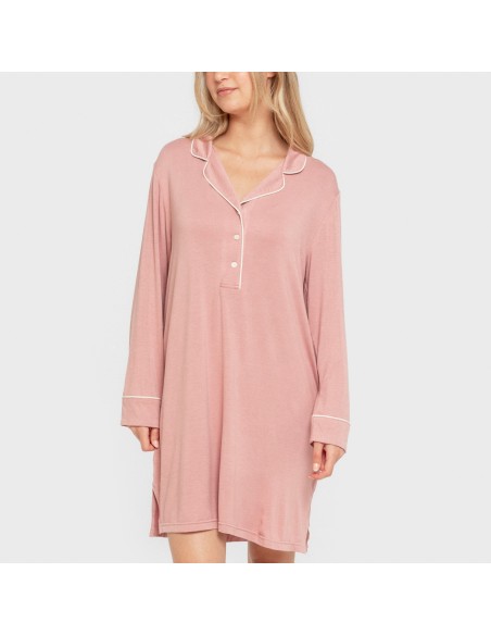 Camisón camisero viscosa punto mujer vestidos-y-blusones-mujer