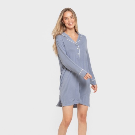 Camisón camisero viscosa punto mujer vestidos-y-blusones-mujer