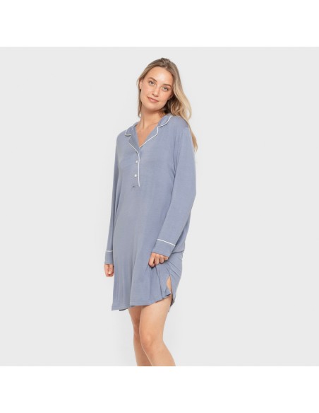 Camisón camisero viscosa punto mujer vestidos-y-blusones-mujer