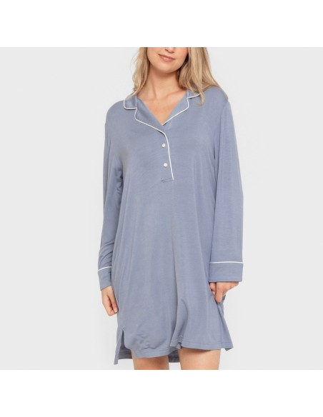 Camisón camisero viscosa punto mujer vestidos-y-blusones-mujer
