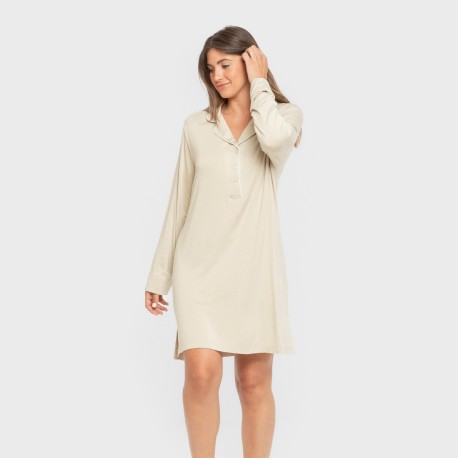 Camisón camisero viscosa punto mujer vestidos-y-blusones-mujer