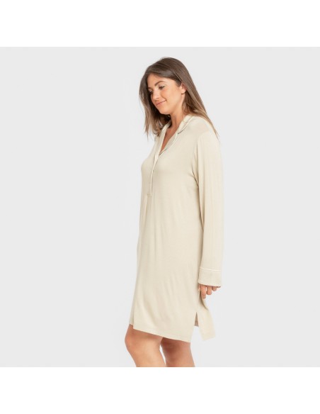 Camisón camisero viscosa punto mujer vestidos-y-blusones-mujer