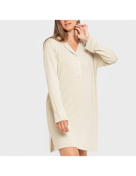 Camisón camisero viscosa punto mujer vestidos-y-blusones-mujer