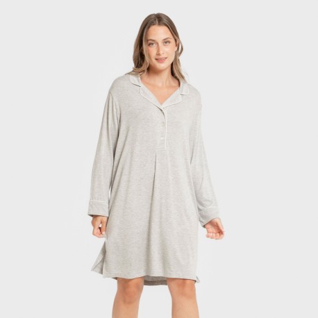 Camisón camisero viscosa punto mujer vestidos-y-blusones-mujer