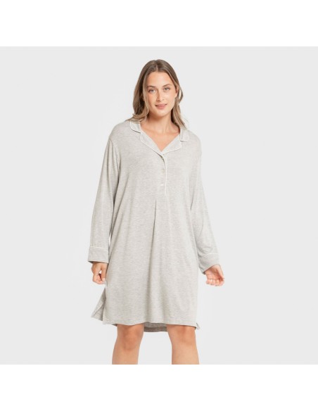 Camisón camisero viscosa punto mujer vestidos-y-blusones-mujer