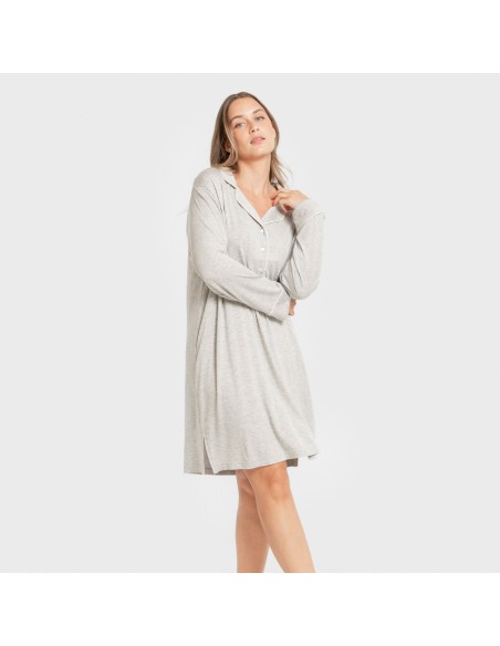 Camisón camisero viscosa punto mujer vestidos-y-blusones-mujer