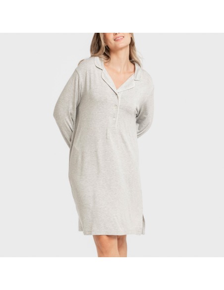 Camisón camisero viscosa punto mujer vestidos-y-blusones-mujer