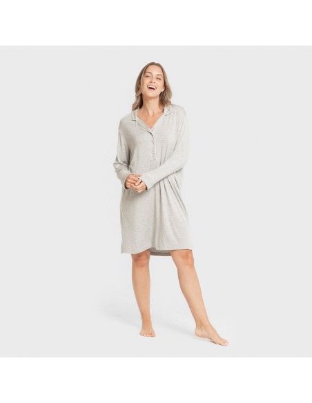 Camisón camisero viscosa punto mujer vestidos-y-blusones-mujer