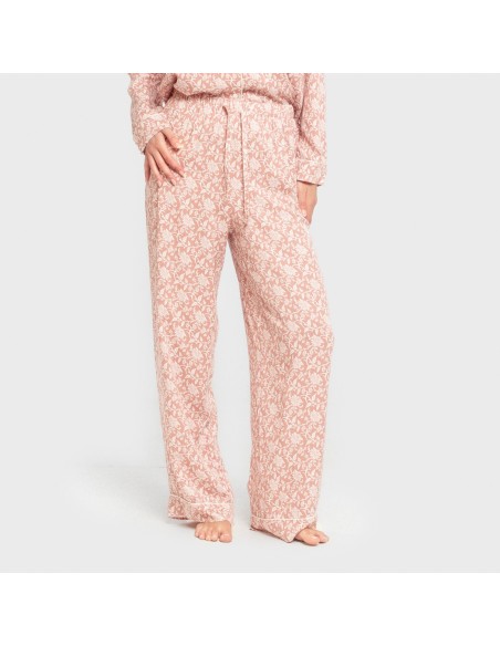 Pijama manga larga camisero viscosa mujer Amira rosette pijamas-largos-de-mujer