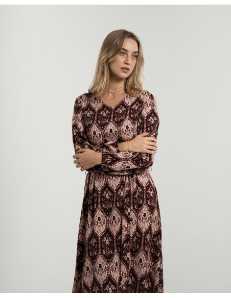 Vestido midi manga larga pico viscosa Ceramide vestidos-y-blusones-mujer