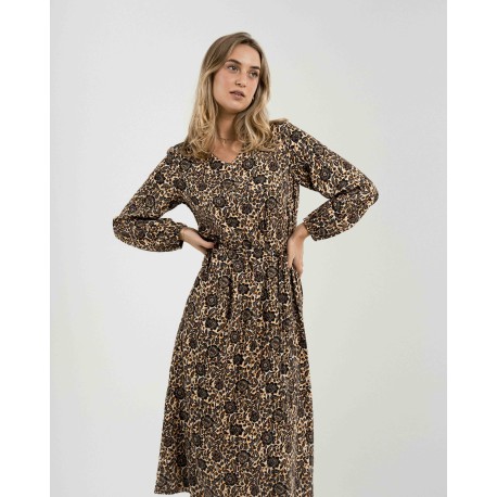 Vestido midi manga larga pico viscosa Sophie vestidos-y-blusones-mujer