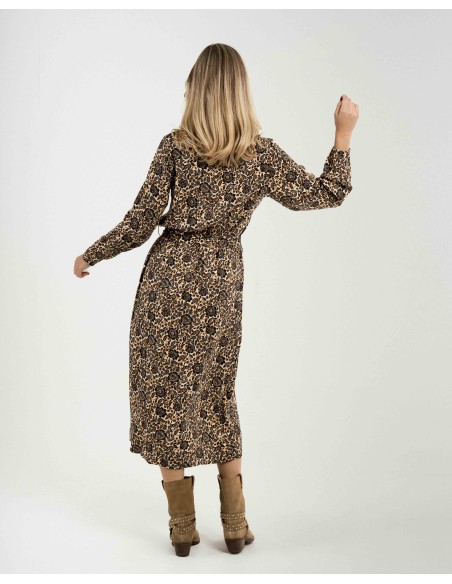 Vestido midi manga larga pico viscosa Sophie vestidos-y-blusones-mujer