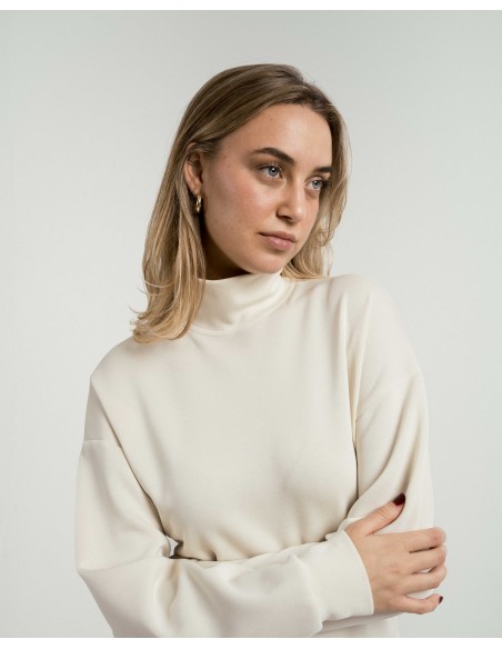 Sudadera cuello subido estilo modal mujer sudaderas-mujer