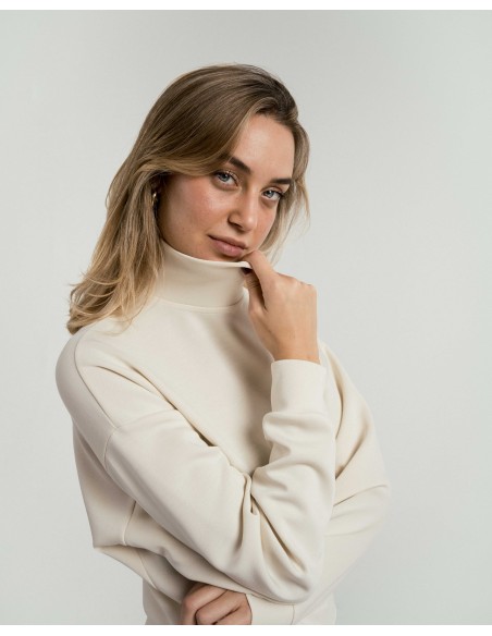 Sudadera cuello subido estilo modal mujer sudaderas-mujer