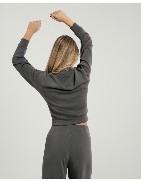 Sudadera cuello subido estilo modal mujer sudaderas-mujer