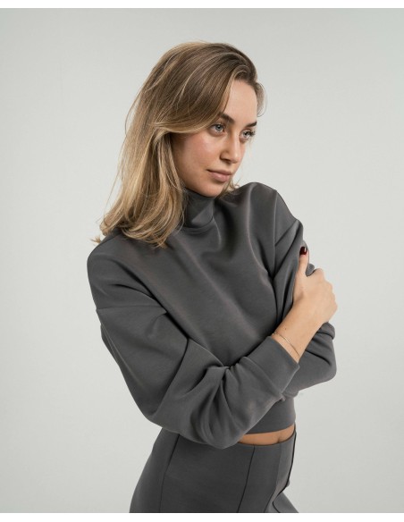 Sudadera cuello subido estilo modal mujer sudaderas-mujer