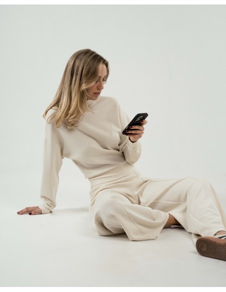Pantalón largo pinzas estilo modal mujer pantalones-comodos-mujer