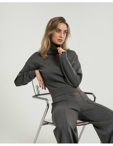 Pantalón largo pinzas estilo modal mujer pantalones-comodos-mujer