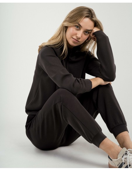 Sudadera media cremallera estilo modal mujer sudaderas-mujer