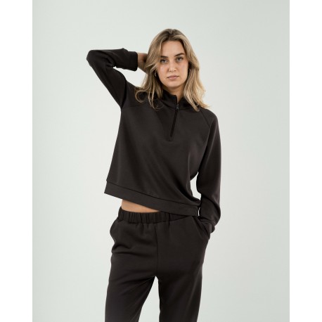 Sudadera media cremallera estilo modal mujer sudaderas-mujer