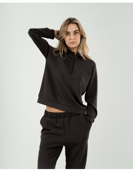 Sudadera media cremallera estilo modal mujer sudaderas-mujer