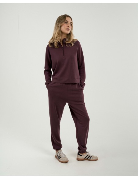 Sudadera media cremallera estilo modal mujer sudaderas-mujer