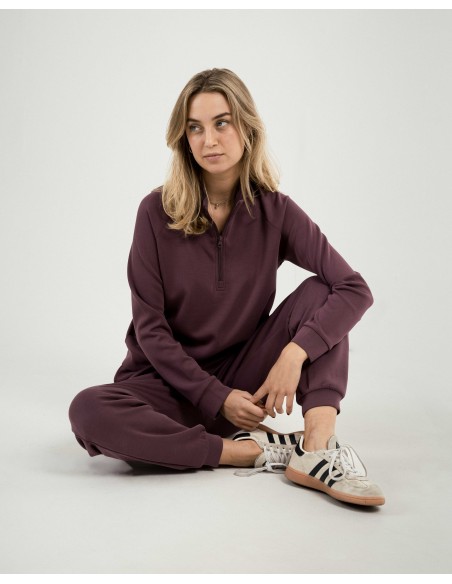 Sudadera media cremallera estilo modal mujer sudaderas-mujer