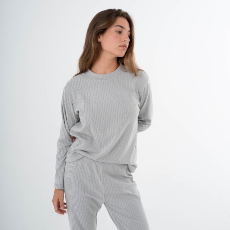 Pijama canalé Raya ancha lisa pijamas-largos-de-mujer