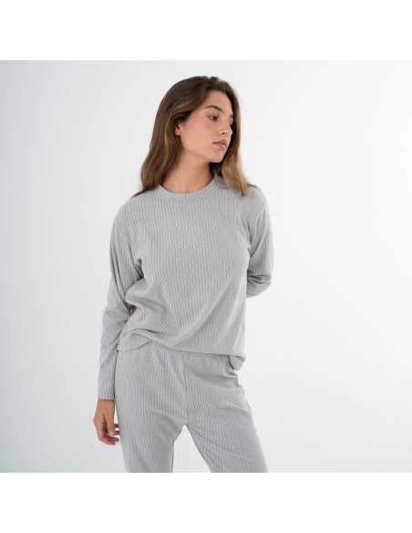 Pijama canalé Raya ancha lisa pijamas-largos-de-mujer