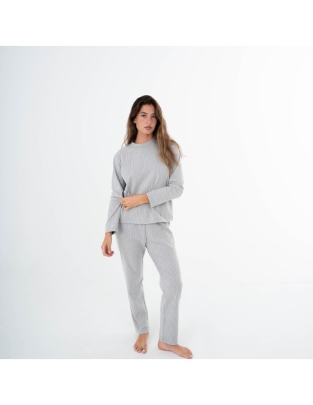 Pijama canalé Raya ancha lisa pijamas-largos-de-mujer