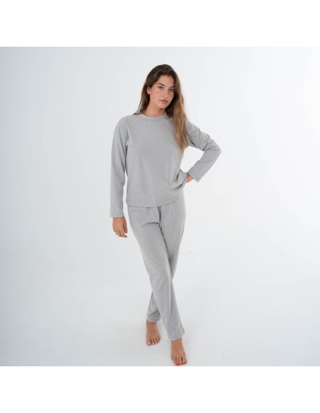 Pijama canalé Raya ancha lisa pijamas-largos-de-mujer