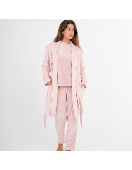 Bata terciopelo super soft lisa batas-mujer