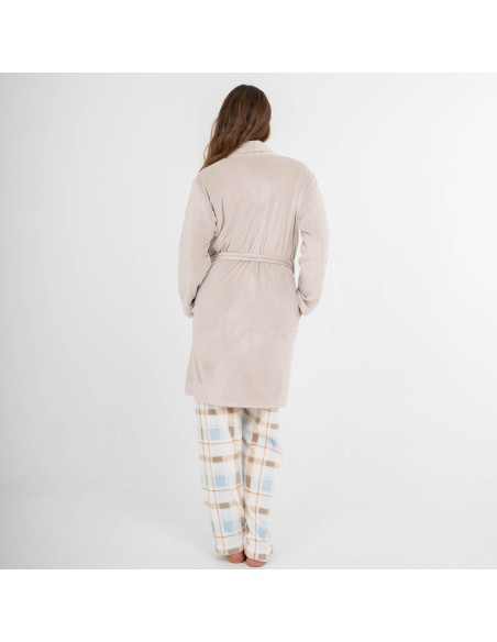 Bata terciopelo super soft lisa batas-mujer