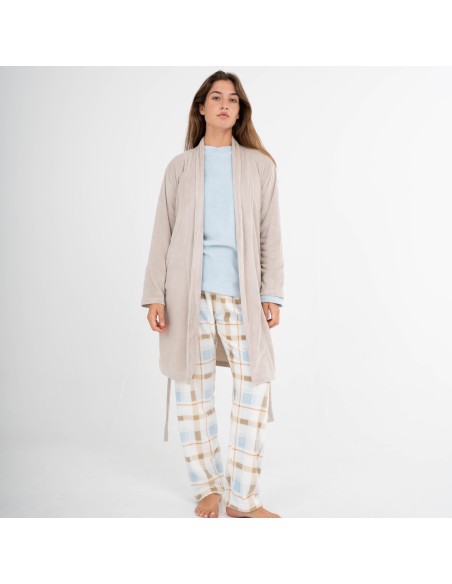 Bata terciopelo super soft lisa batas-mujer