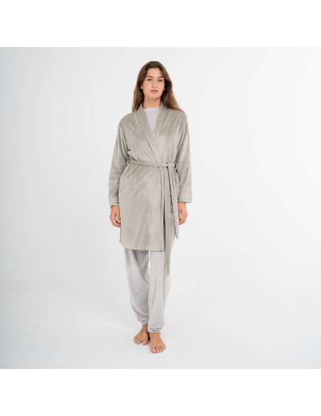 Bata terciopelo super soft lisa batas-mujer