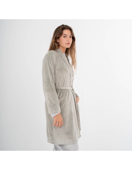 Bata terciopelo super soft lisa batas-mujer