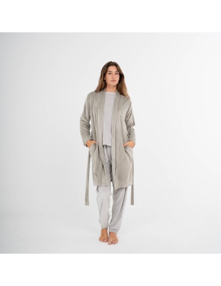 Bata terciopelo super soft lisa batas-mujer