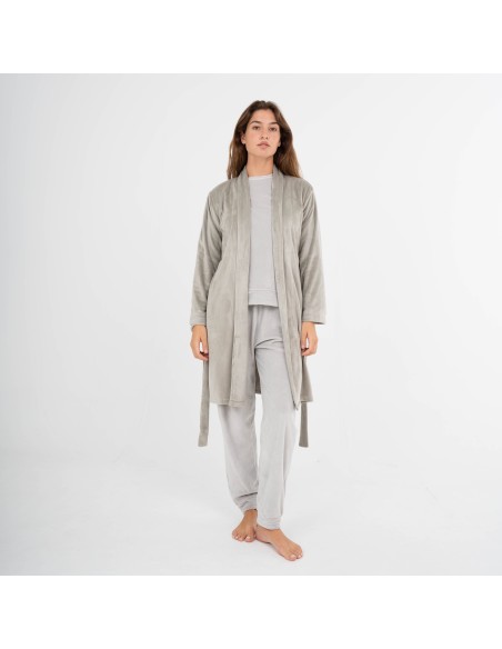Bata terciopelo super soft lisa batas-mujer