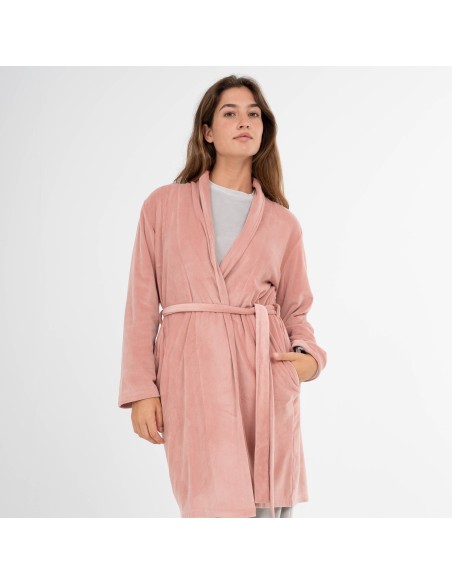 Bata terciopelo super soft lisa batas-mujer