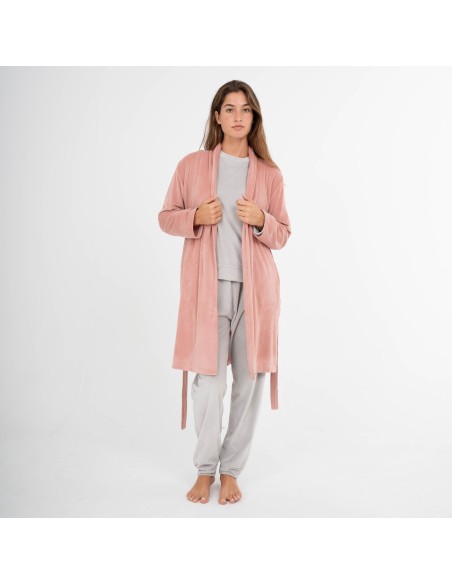 Bata terciopelo super soft lisa batas-mujer