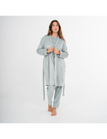 Bata terciopelo super soft lisa batas-mujer