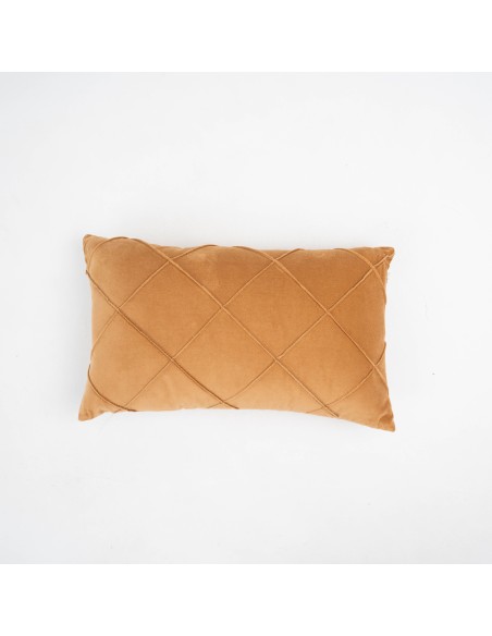 Cojín rectangular terciopelo algodón Rombo liso - funda + relleno cojines-rectangulares
