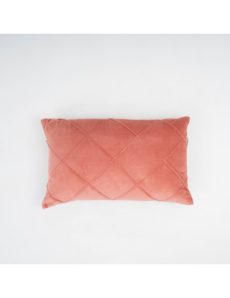 Cojín rectangular terciopelo algodón Rombo liso - funda + relleno cojines-rectangulares