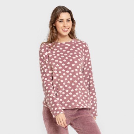 Pijama coral Berta berenjena pijamas-de-invierno-de-mujer