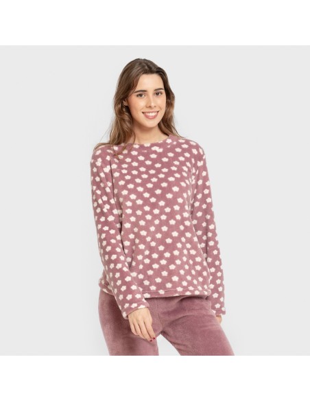 Pijama coral Berta berenjena pijamas-de-invierno-de-mujer